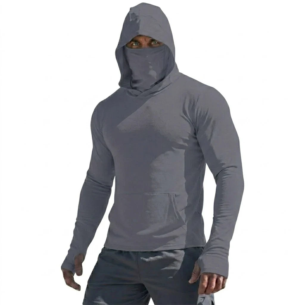 UPF50+ Performance T-Shirt Man Long Sleeve Summer Hoodie Casual Sun Running Quick Dry Sunscreen Fishing Ice Silk Pullover Shirt