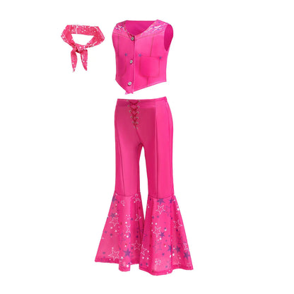 2026 Movie Descendant Red Role Playing Costume 3PCS Suit Coat+Dress+Flared Pants Halloween Girls The Rising of Red Clothing Set