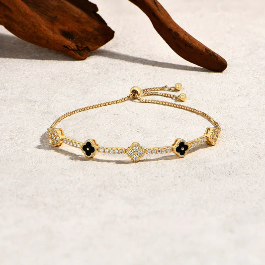 Bracelet à breloques en moissanite avec motif floral pour femme, en argent sterling 925 plaqué or 18 carats, chaîne tennis de luxe, bijoux de fête