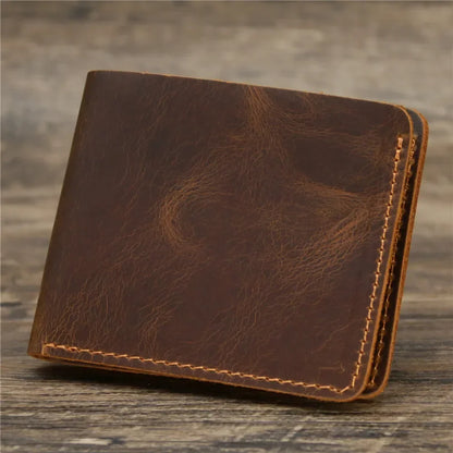 Men's Crazy Horse Leather Wallet, Genuine Leather Wallet, Card Bag, Simple Retro European and American Style, Mens Purse 2026