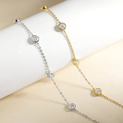 Bubble Each 5mm All Moissnaite Necklaces for Women Luxury Female Neck Chain 100% Sterling Silver S925 Fine Jewelry GRA