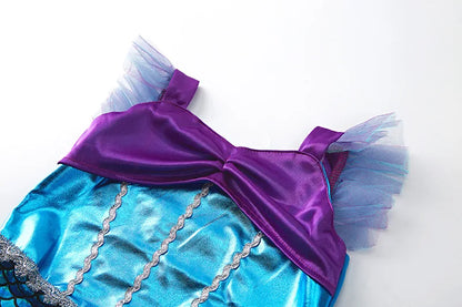 2-10Y Little Kid Mermaid Inspired Princess Clothing Pageant Fairy Role Playing Girl Birthday Party Dress Halloween Siren Cosplay