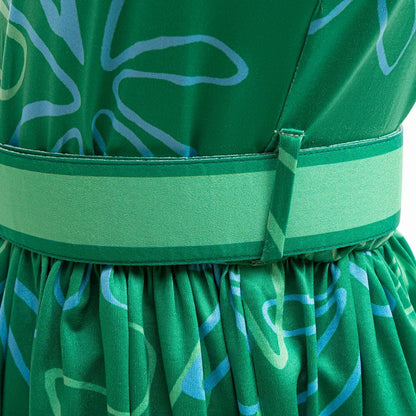 Girls Inside Out Disgust Cosplay Halloween Costumes Birthday Party Dresses Children's Role-playing Christmas Carnival Clothing
