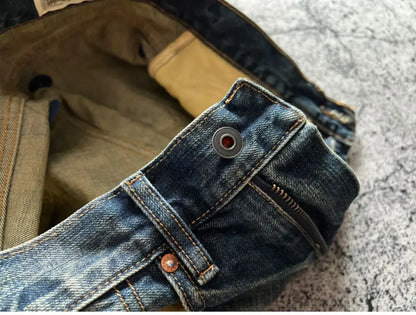 Heavyweight Heavy Washed Denim Jeans for Men Autumn Winter Vintage Selvedge Soft Loose Straight Pants 100% Cotton Y2k Youth Male