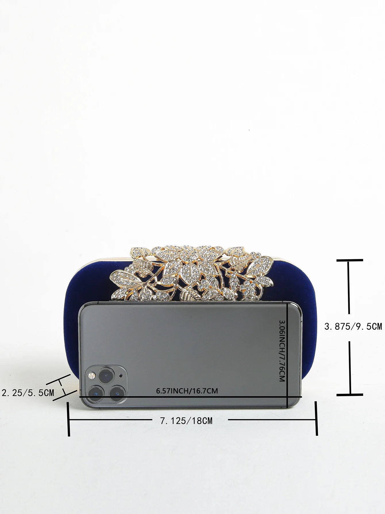 Rhinestone Clutch Bag with Crystal Floral Clasp Women Evening Handbag Formal Party Purse