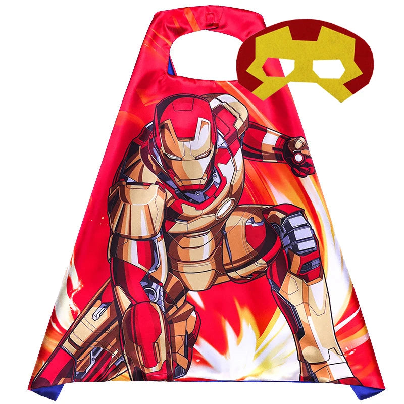Halloween Super Hero Masquerade Mask Cape Cloak Anime Spider Man Batman Cloak Action Figure Marvel Toys Cosplay Party Gift
