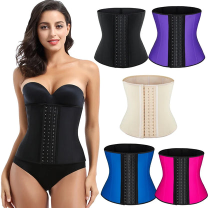 Waist Trainer corset Latex Women Plus Size Waist Cinchers Body Shaper Tummy Control  Fajas Colombianas with Hooks Slimming Belt