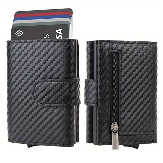 Porte-cartes tendance pour hommes en cuir microfibre Rfid, portefeuille à trois volets, sacs à main, porte-monnaie fin et intelligent