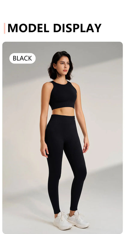 Yoga Clothing Set Women's High Waisted Leggings and Top Two Piece Seamless Fitness Exercise Clothing Fitness Underwear plus size