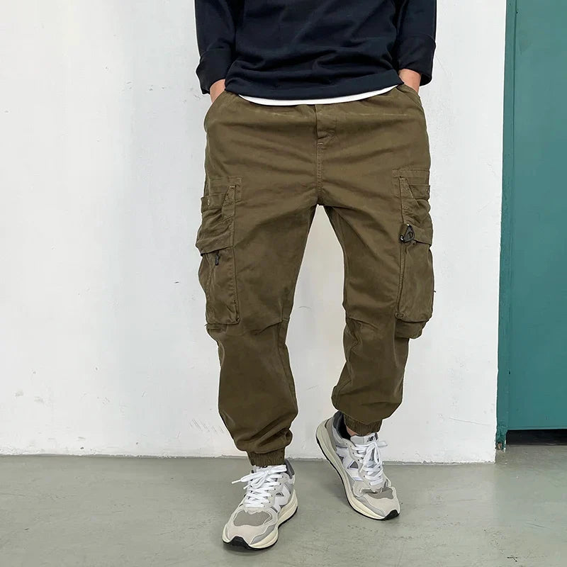 American Vintage Functional Cargo Pants Men Clothing High Quality Khaki Casual Jogging Pants Harajuku Tactical Joggers Trousers