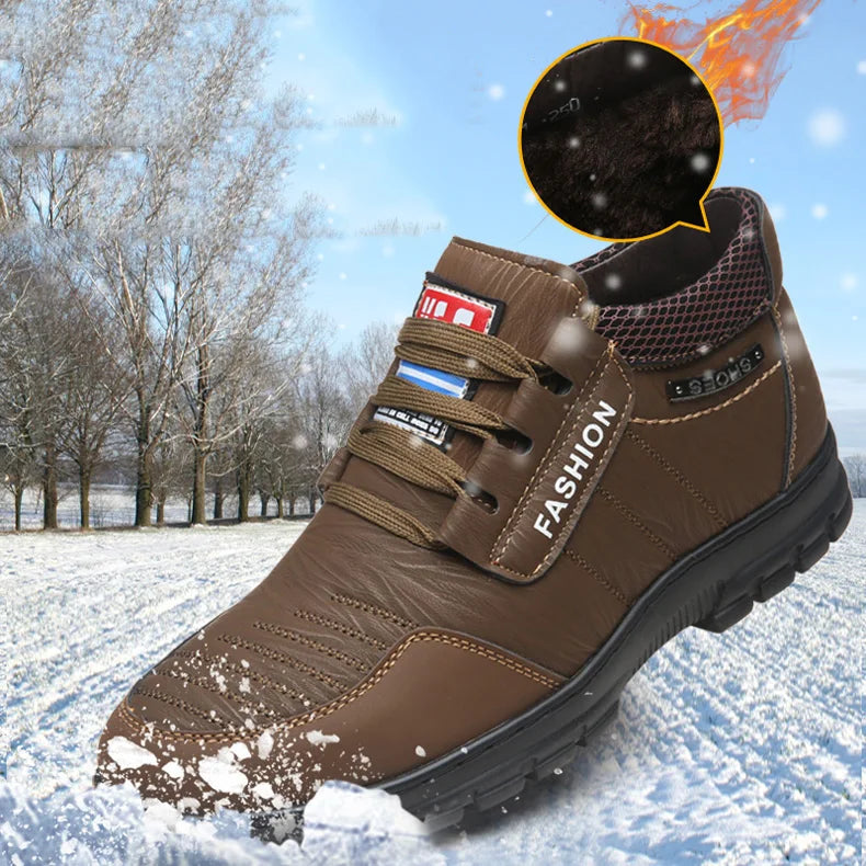 Winter Men Boots Waterproof Snow Boots Warm Fur Casual Men Shoes Antislip Ankel Boots Plush Cotton Shoes 2024