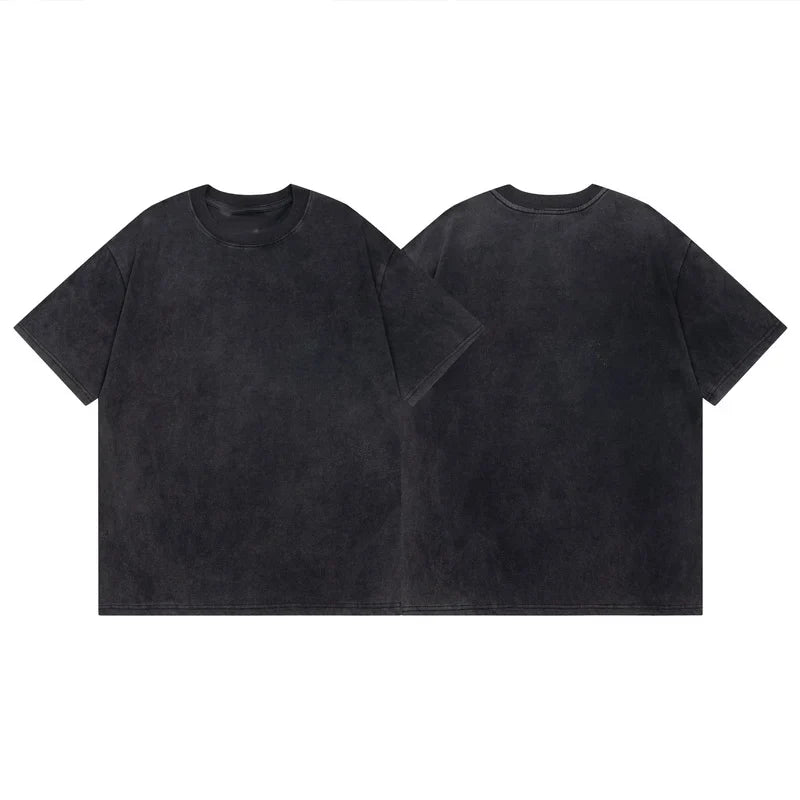 Unisex Oversized Anime Washed T-shirt Men One Piece Streetwear Women Short Sleeved Graphic Tee Summer Harajuku Casual Top HipHop