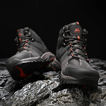 High-Top Men Hiking Boot Winter Outdoor Shoes Lace-Up Non-slip Outdoor Sports Casual Trekking Boots Man Waterproof Suede