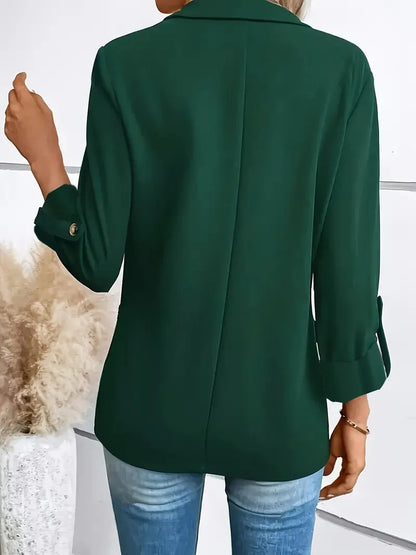 New Women's Blazers Long-sleeved Cardigan Single Button Simple Office Suit Top Commuting Fashion Versatile Basic Coats