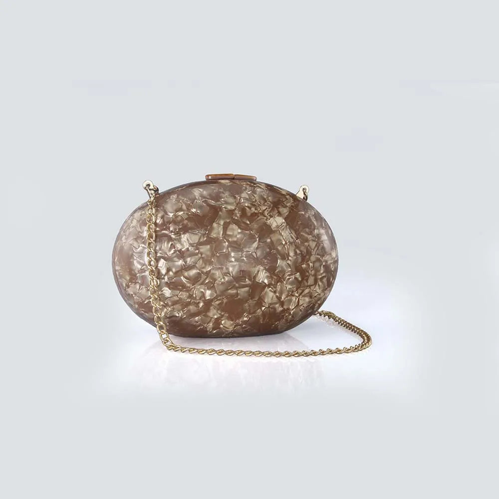 Oval Acrylic Wedding Evening Clutch Party Bag For Women Luxury Designer Handbag And Purse 2024 New In Fashion Shoulder Crossbody