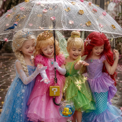 Muababy Princess Dress for Girls Aurora Belle Elsa Jasmine Cosplay Costume Party Halloween Carnival Outfit Kids 2-8Y Vestido