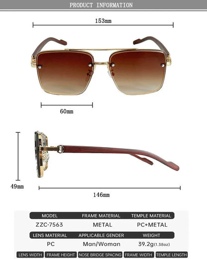 2024 Luxury Square Sunglasses For Men New Wooden Vintage Designer Fashion Glasses Sunglasses Women Vacation Gafas De Sol Hombre