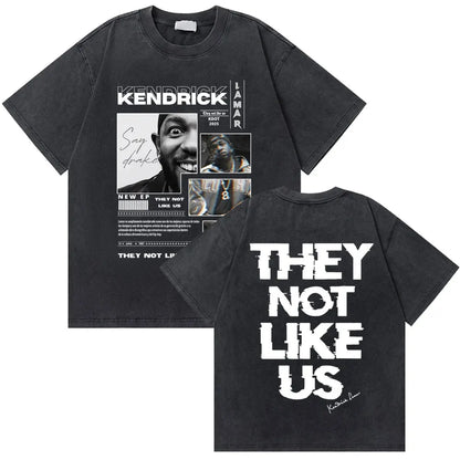 Washed Vintage Rapper Kendrick Lamar Good Kid Money Trees T-shirts Men Hip Hop Retro Oversized Tshirt Male Fashion Trend T Shirt