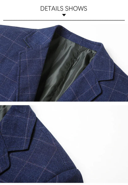 Brand Midlife Mans Blazers 2026 New Spring Autumn Plaid Design Casual Suit Men Classics Comfortable Suit Jacket Men