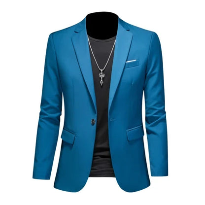 15 Color Fashion Mens Suit Jacket High Quality Slim Fit Solid Color Casual Business Mens Blazers Formal Office Wedding Suit Tops