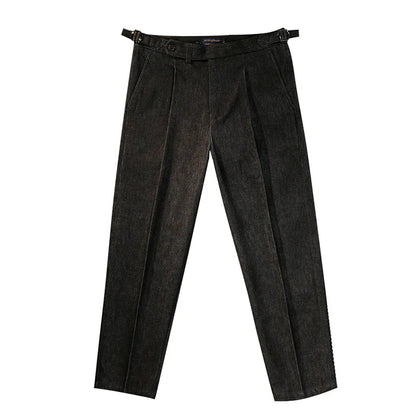 Italian Vintage Paris Button Loose Tapered Casual Pants Neapolitan Western Pants Washed Jeans Customizable