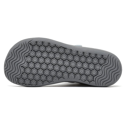 Boys Girls Barefoot Shoes Kids Wide Toe Minimalist Sneakers Lightweight Hook Loop Artificial Leather Fabric Shoes