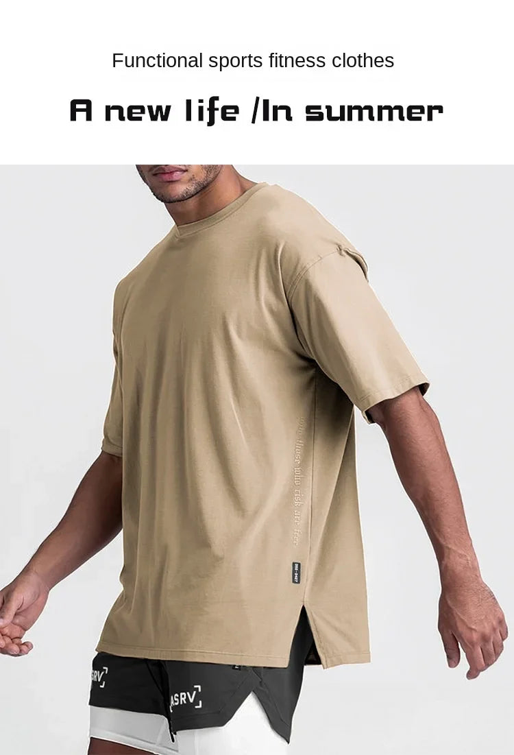 Men's Gym Splicing Quick Dry T-Shirt Breathability Patchwork Short Sleeve Sport T Shirt Fitness Shirt Trainer Sportswear