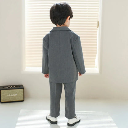 Handsome Kids Casual Suits 3 Pieces Stage Performance Wear,Spring Autumn Boys Suit Set Holiday Outfit 80-150cm