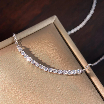 D VVS1 Moissanite Pandent Necklace s925 Sterling Silver Plated 18k White Gold GRA Certified Smile Necklaces for Women