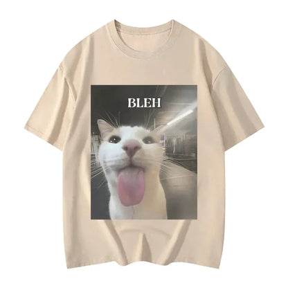 Bleh Funny Cat Meme Graphic Printed T Shirts Women Clothing Fashion Trend T-shirts Summer Casual Short Sleeve Clothing