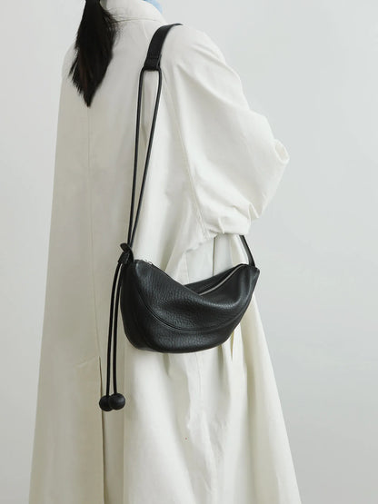 Genuine leather dumpling bag Shoulder Bag Handbag Women's Crossbody Bags Cowhide 2026 large capacity shell-shaped bag