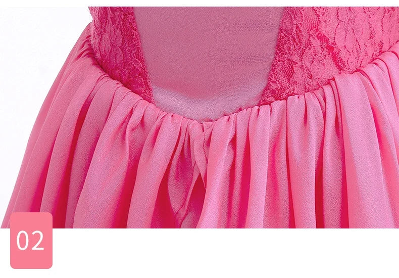 Princess Peach Baby Girls Cosplay Dress Kids Vestidos Birthday Party Dresses Carnival Halloween Costume Ball Gown Clothing