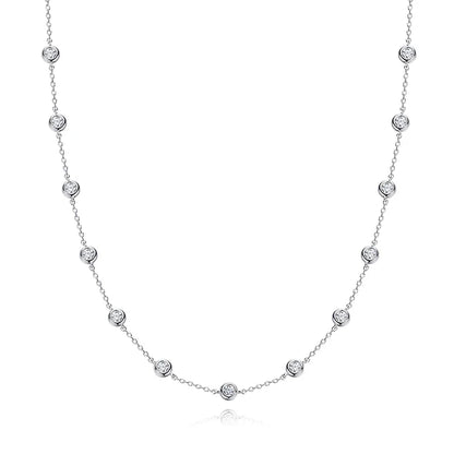 Sparkling Bubble 3mm 2cttw D Color Full Moissanite Tennis Necklace for Women S925 Silver Diamond Men Neck Chain Necklaces