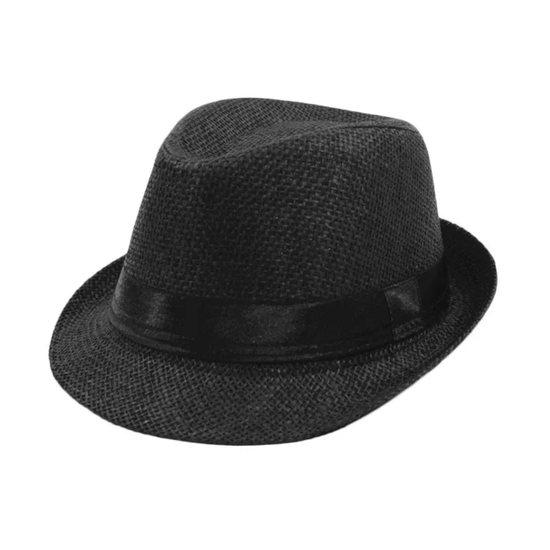 Summer Fedoras for Men Middle old aged Cap Linen Panama Solid  Jazz Hat Cowboy  Men's Women's  British Party Sun Hat