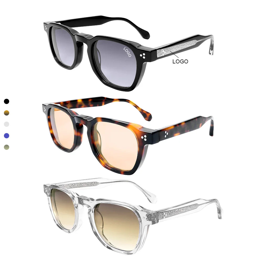 Polarized Sunglasses Unisex Thick Acetate  Frame UV400 Protection Outdoor Driving Daily Wear Lightweight Anti Scratch