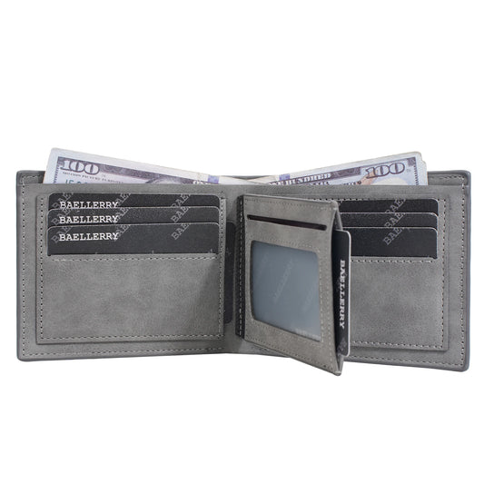 Nouveau Portefeuille Court en Cuir PU pour Homme Style Mince Pliant Jeune Homme Porte-Cartes de Crédit Portefeuille