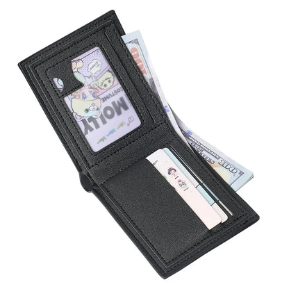 New men's wallets men's short wallet youth fashion rhombic multi-card large capacity coin purse soft wallet
