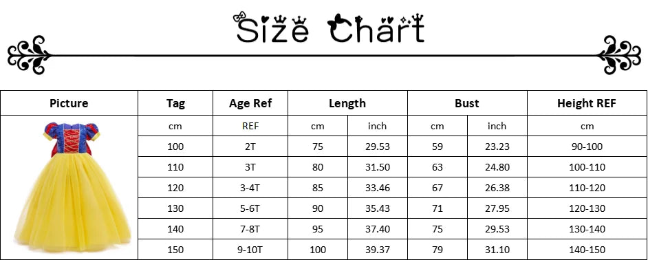 Girl Snow White Fancy Dress Kids Carnival Christmas Party Princess Costume Children Birthday Performance Clothes