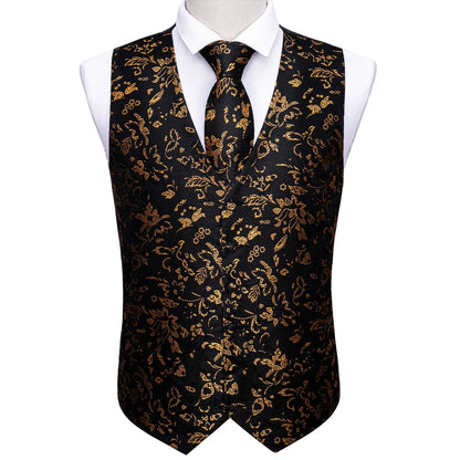 Green Suit Vest Men Paisley Waistcoat Plaid Silk Tie Handkerchief Cufflinks for Wedding Summer Vests Tuxedo MJ-2004 Barry.Wang