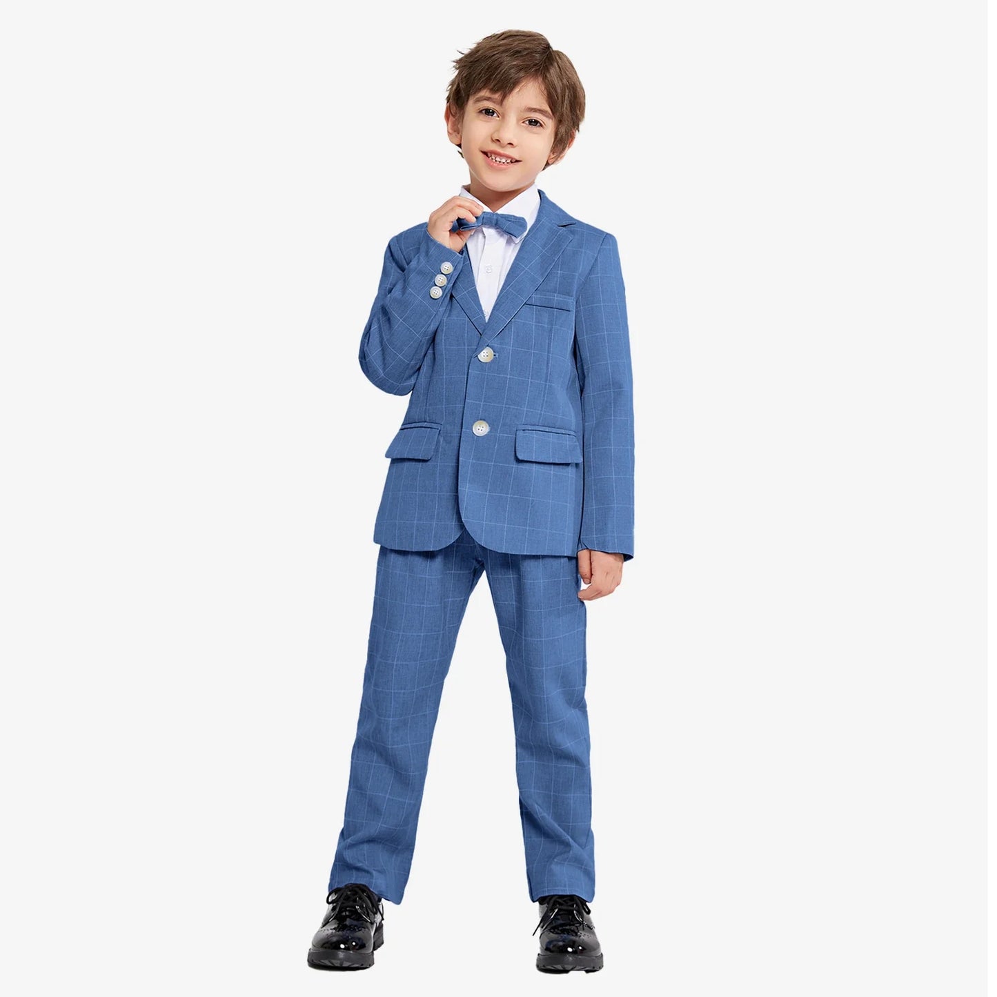Boys Suit Wedding Ring Bearer Outfit Kids Suit Set Blazer Pants Bow Tie Shirt Clothes Formal Wear 2-14Years