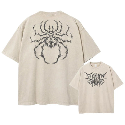 Anime Hunter X Hunter Hisoka And Chrollo Logo Washed Graphic TShirt Men Vintage T-Shirts Casual Cotton Streetwear Harajuku Top