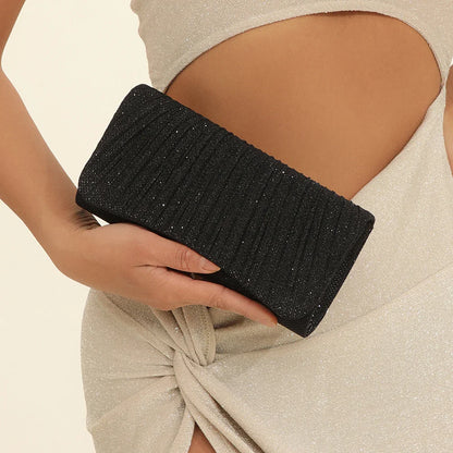 Women Shiny Crossbody Bag Elegant Sparkle Shoulder Bags Clutch Bag Fashion Chain Tote Handbag Ladies Chic Evening Wedding Clutch