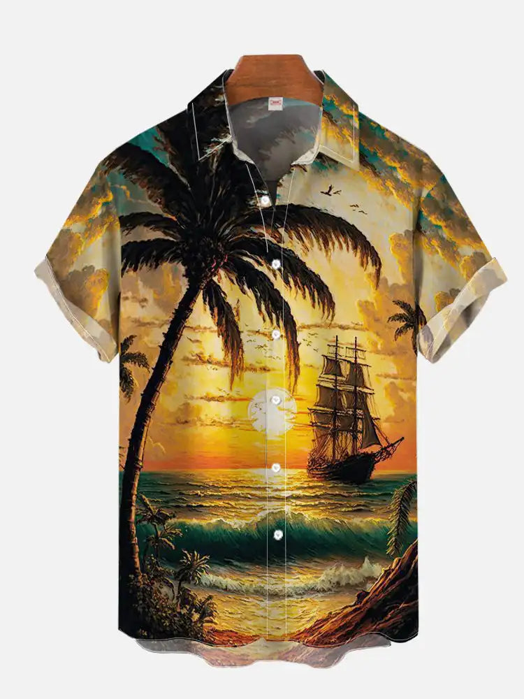 Men's Shirt Dragon Print Casual Daily Tops 3D Printing Short Sleeve Shirt Summer  Fashion Unisex Hawaiian Samurai Cat Shirts