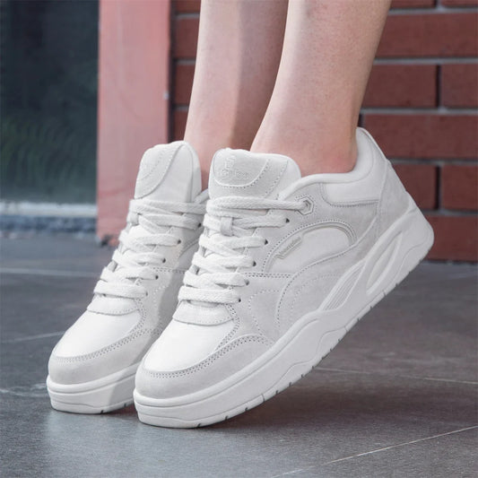 Women Walking Shoes Comfort Leather Casual Sneakers Female Fashion Skateboarding Shoes Non-Slip Height Increase