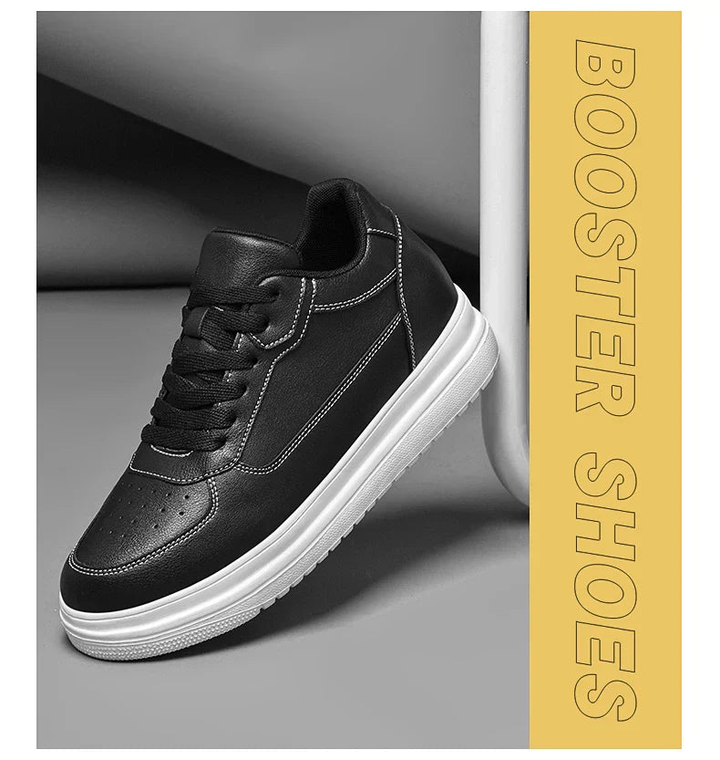 New Invisible Height-increasing Shoes for Men, 6CM-8CM-10CM Sports Shoes,White Leather Sports Shoes for Men,Enlarged Sizes 36-46