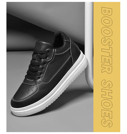 New Invisible Height-increasing Shoes for Men, 6CM-8CM-10CM Sports Shoes,White Leather Sports Shoes for Men,Enlarged Sizes 36-46