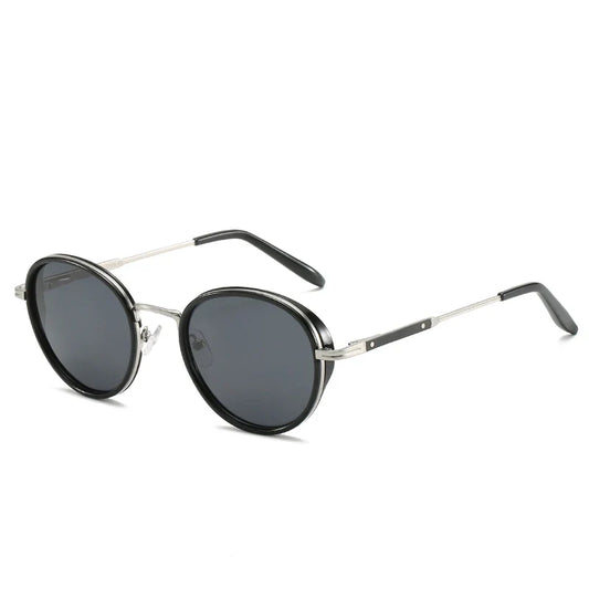 Steampunk Sunglasses For Men Vintage Round Polarized Mirror Sun Glasses For Women Shades UV400