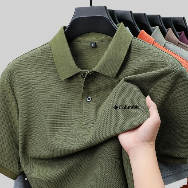 100% pure cotton summer new men's short sleeved polo shirt comfortable and breathablehigh-end brand designer embroidered T-shirt