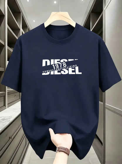 New European and American Trendy Men's Fashionable Casual Short Sleeved T-shirt, Solid Color T-shirt, Men's Summer Sports Tops