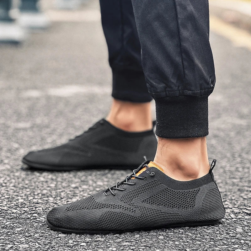 Summer Men Shoes Mesh Flat Outdoor High Quality Walking Shoes Comfortable Lace Up Breathable Non Slip Casual Man Shoe